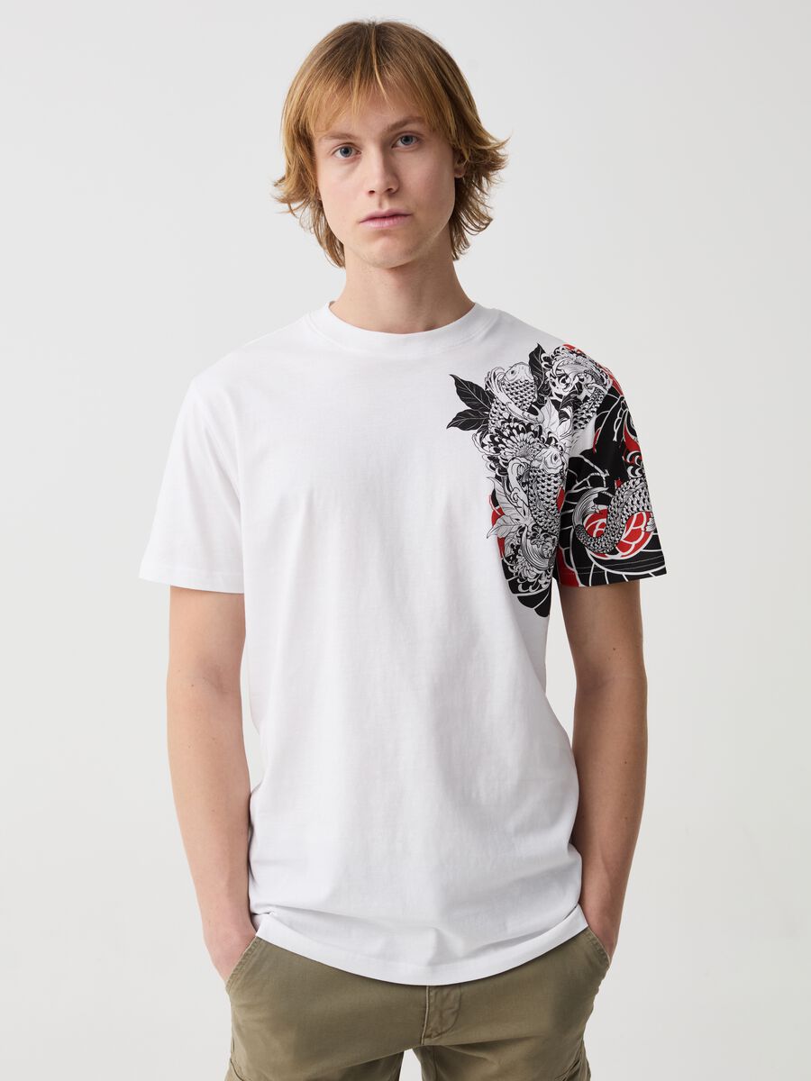 T-shirt with Japanese carp print_0