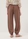 Brown viscose-blend trousers with elasticated cuffs, regular fit_2