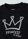 Girls' black sweatshirt in pure cotton with crown print regular fit_2