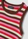 Fitted pure cotton knitted gilet with multicolour stripes_1