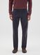 Blue Stretch Cotton Regular Fit Trousers_1