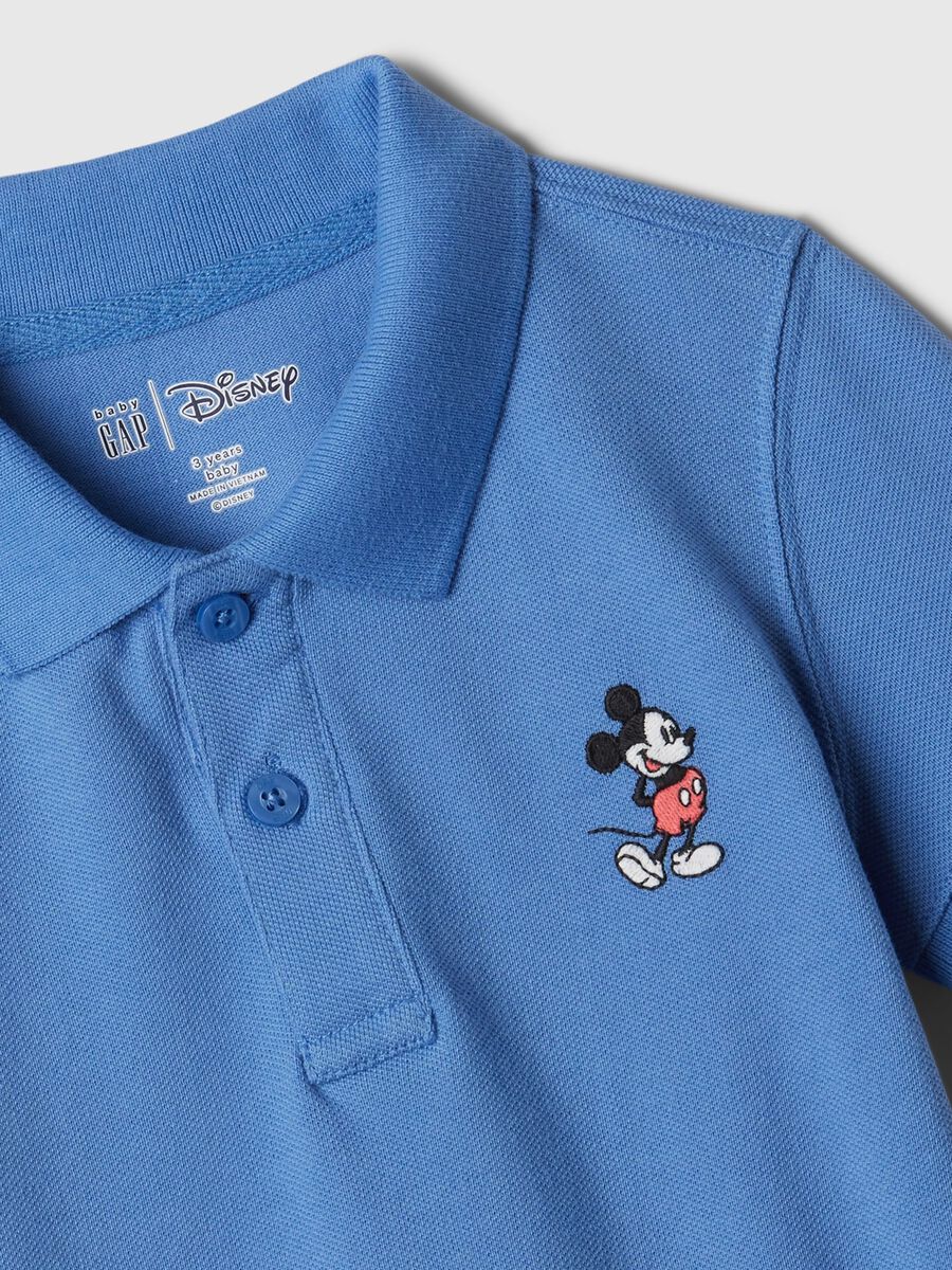 Piquet polo shirt with Disney Mickey Mouse embroidery_2