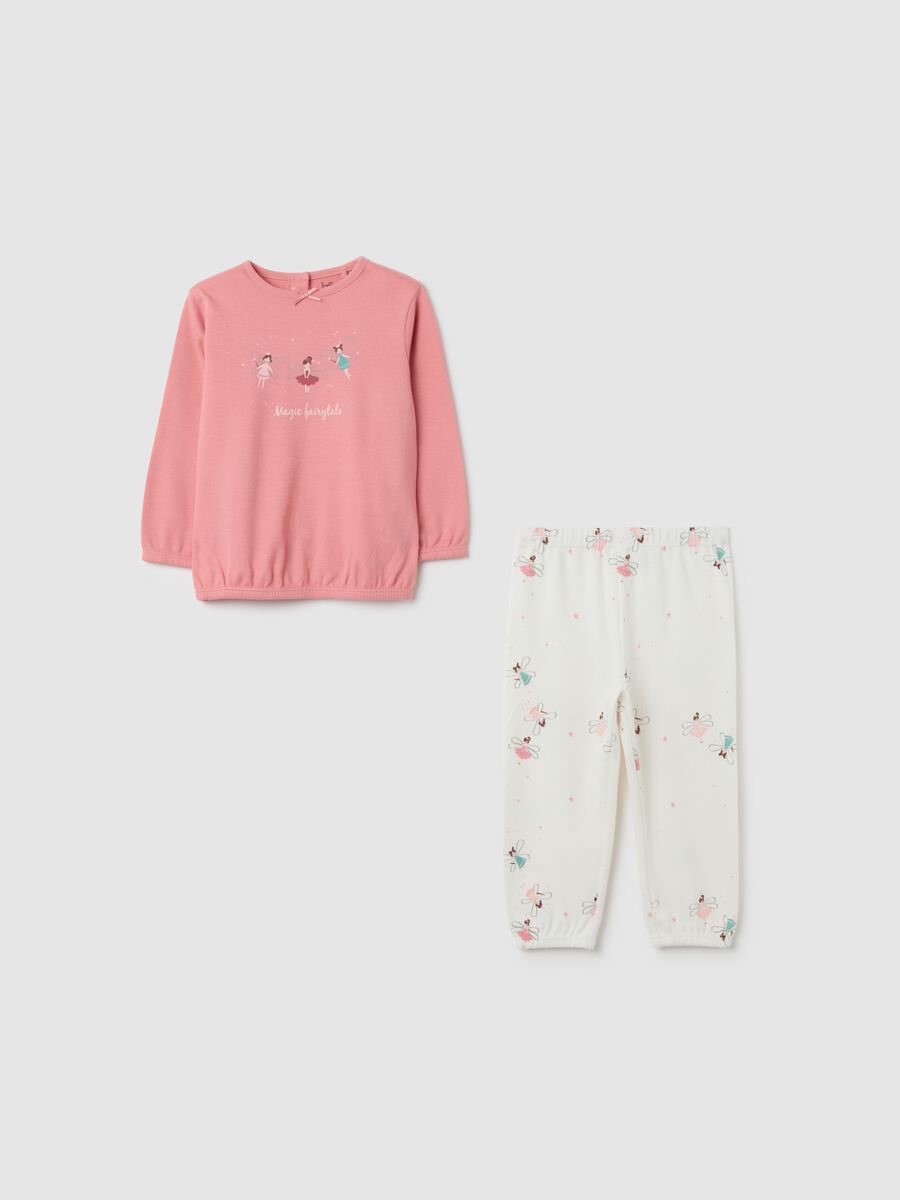 Girls' pink cotton pyjamas_0