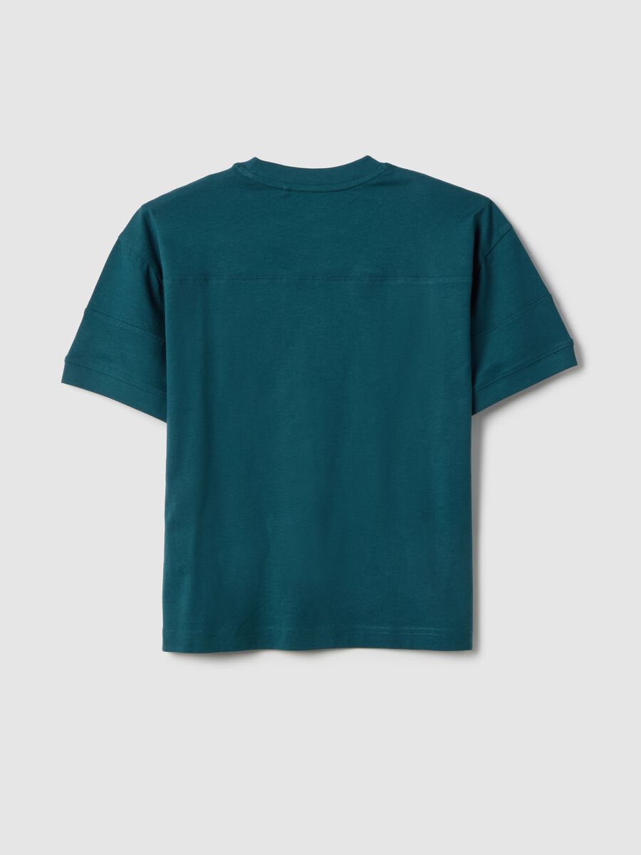 Boy's oversized green pure cotton t-shirt with print_4