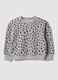 Grey pure cotton animal print crew-neck sweatshirt_0