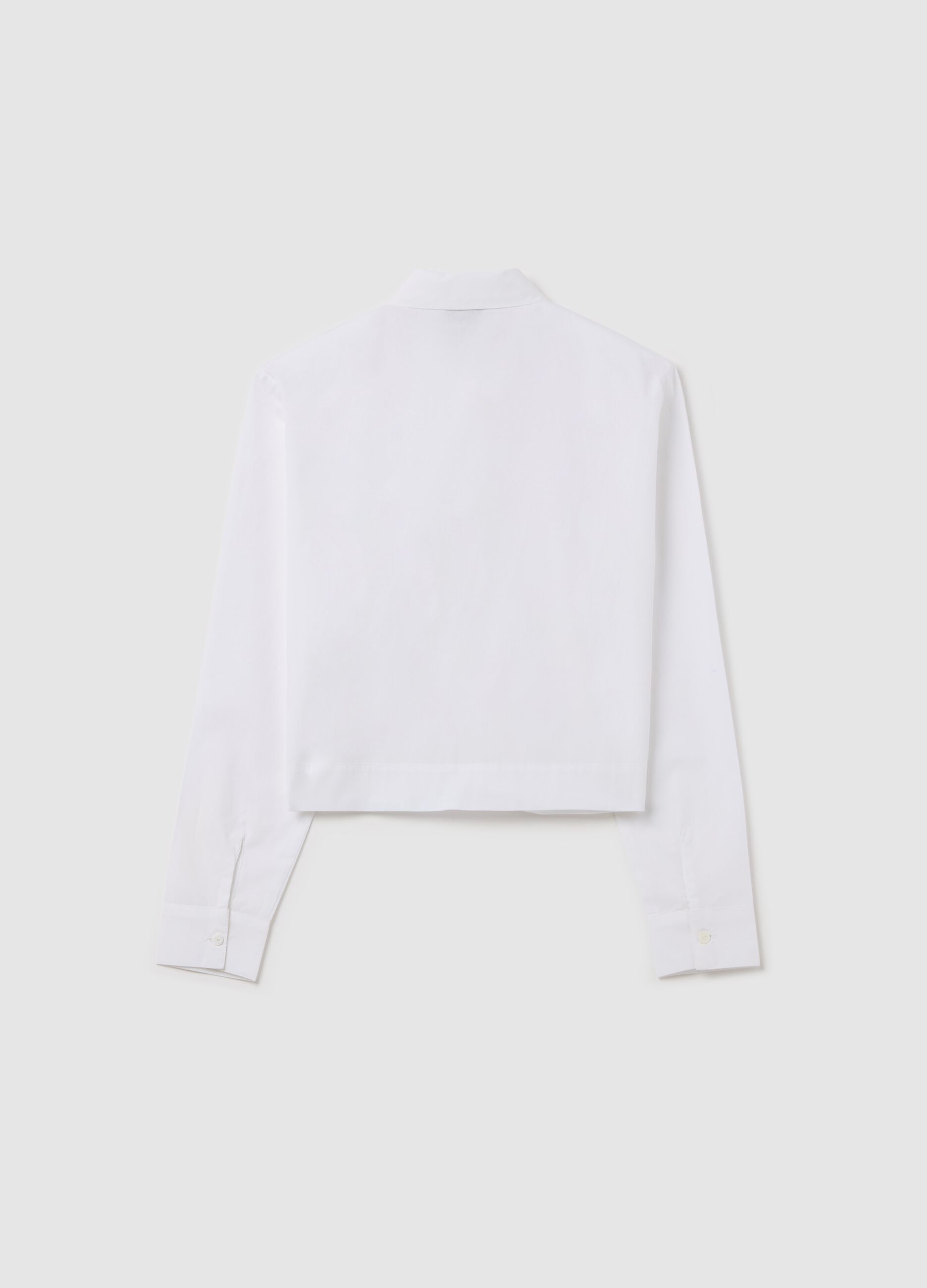 Camicia cropped fit in cotone 
