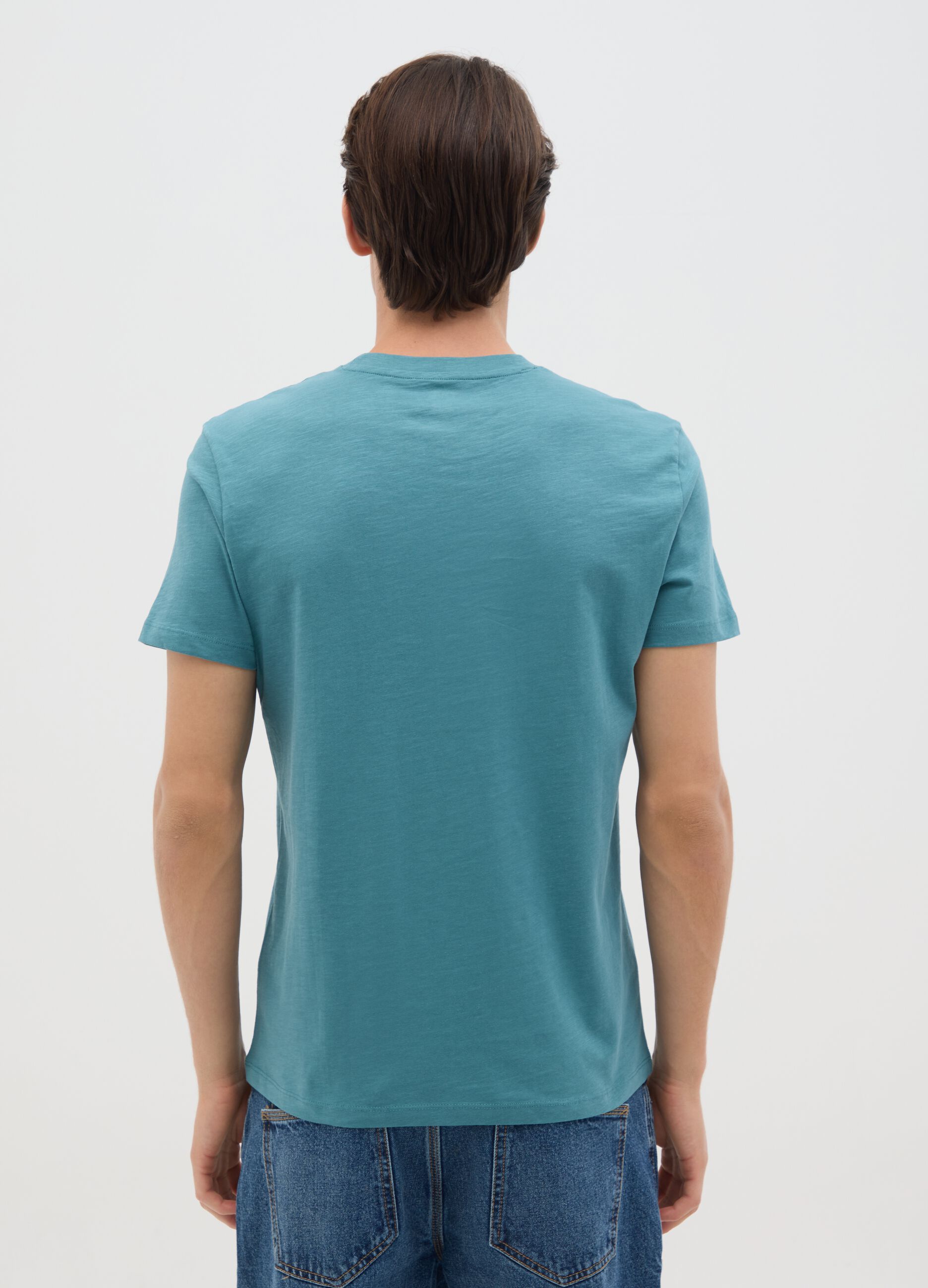 Classic Men's Grey Fitted Jersey T-Shirt