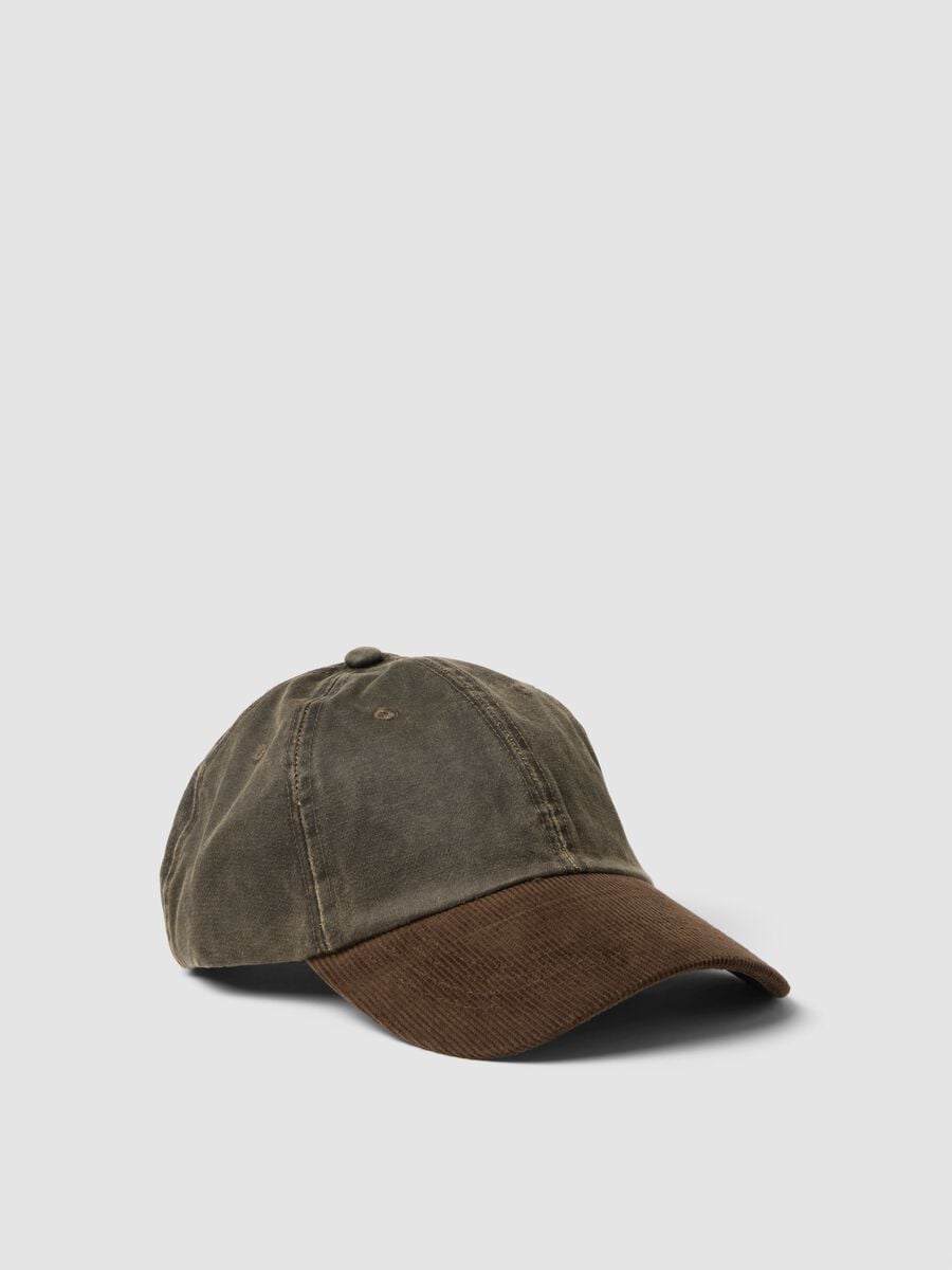 Cappello baseball marrone in misto cotone_0