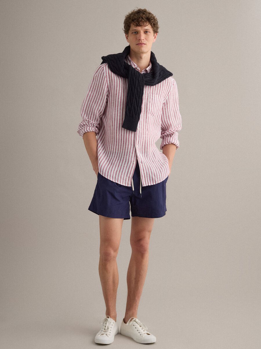 Boxer da mare blu con vita elasticizzata e coulisse_1