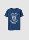 Boys' regular fit pure cotton blue t-shirt with print_0