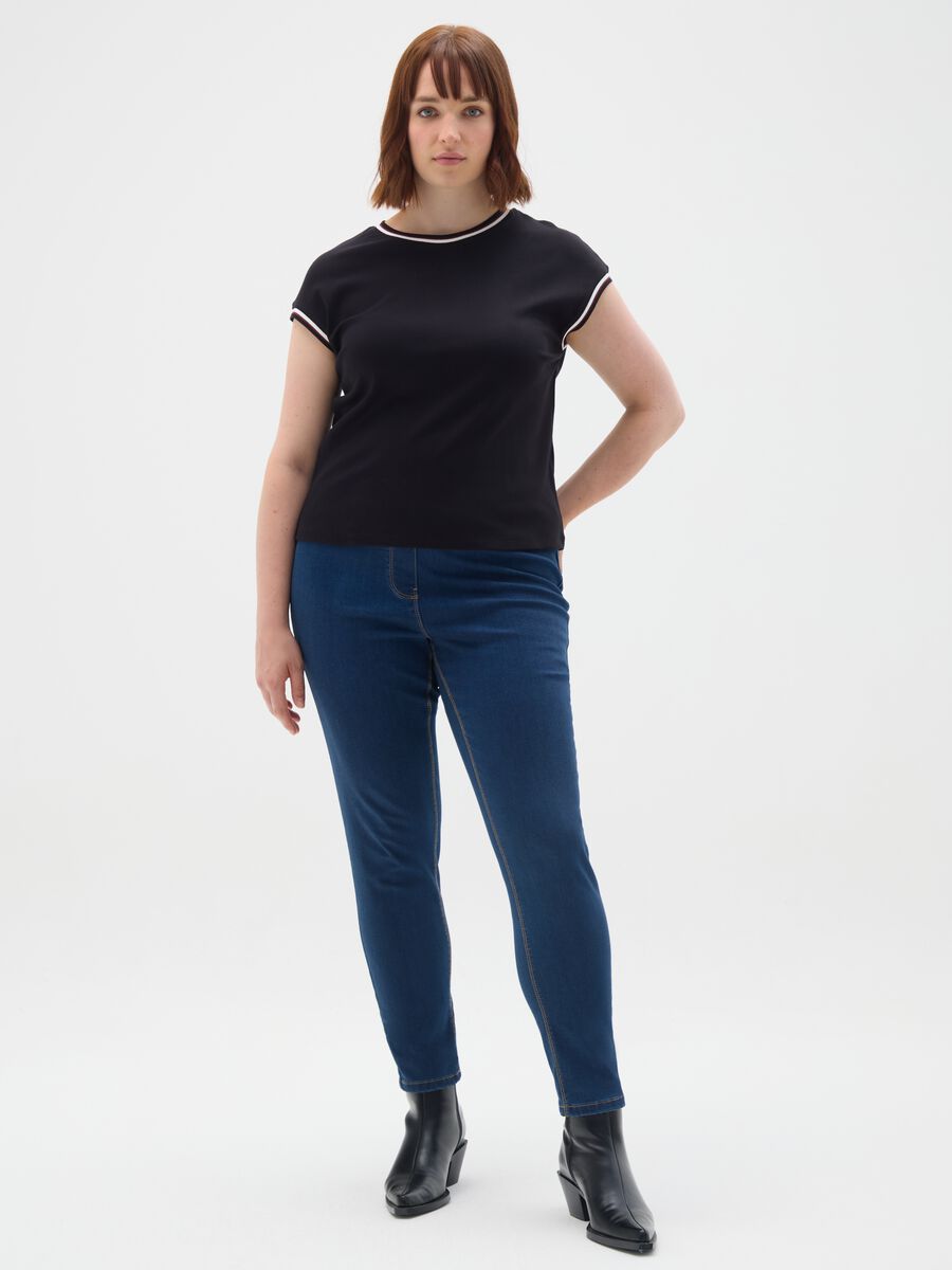 Black Stretch Short-Sleeve Top_1