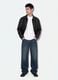 Black cropped jacket with zip and flap pockets, oversized fit_1