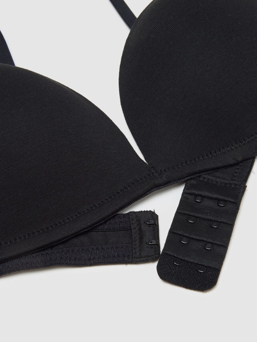 Stretch Black Cotton Bra_5