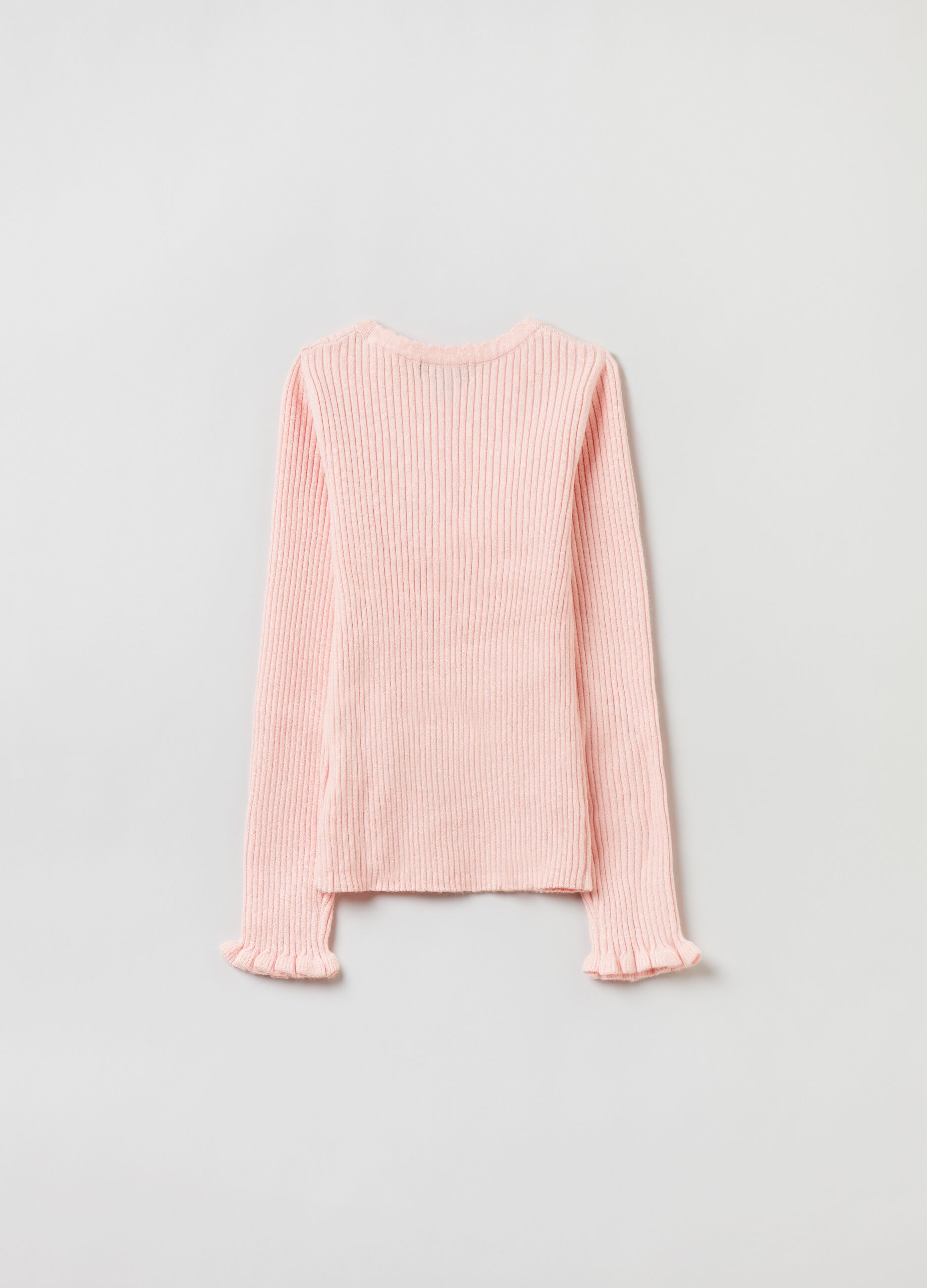 T-shirt maniche lunghe a costine