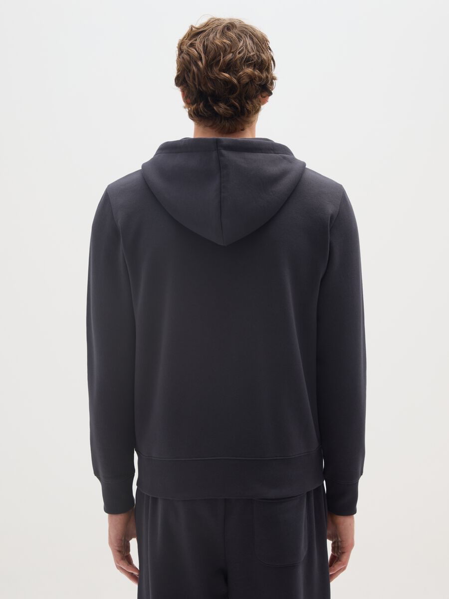 Felpa in misto cotone blu regular fit con zip_2
