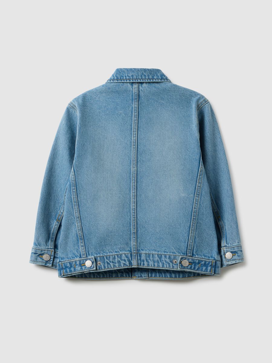 Child's regular fit blue denim pure cotton jacket_1