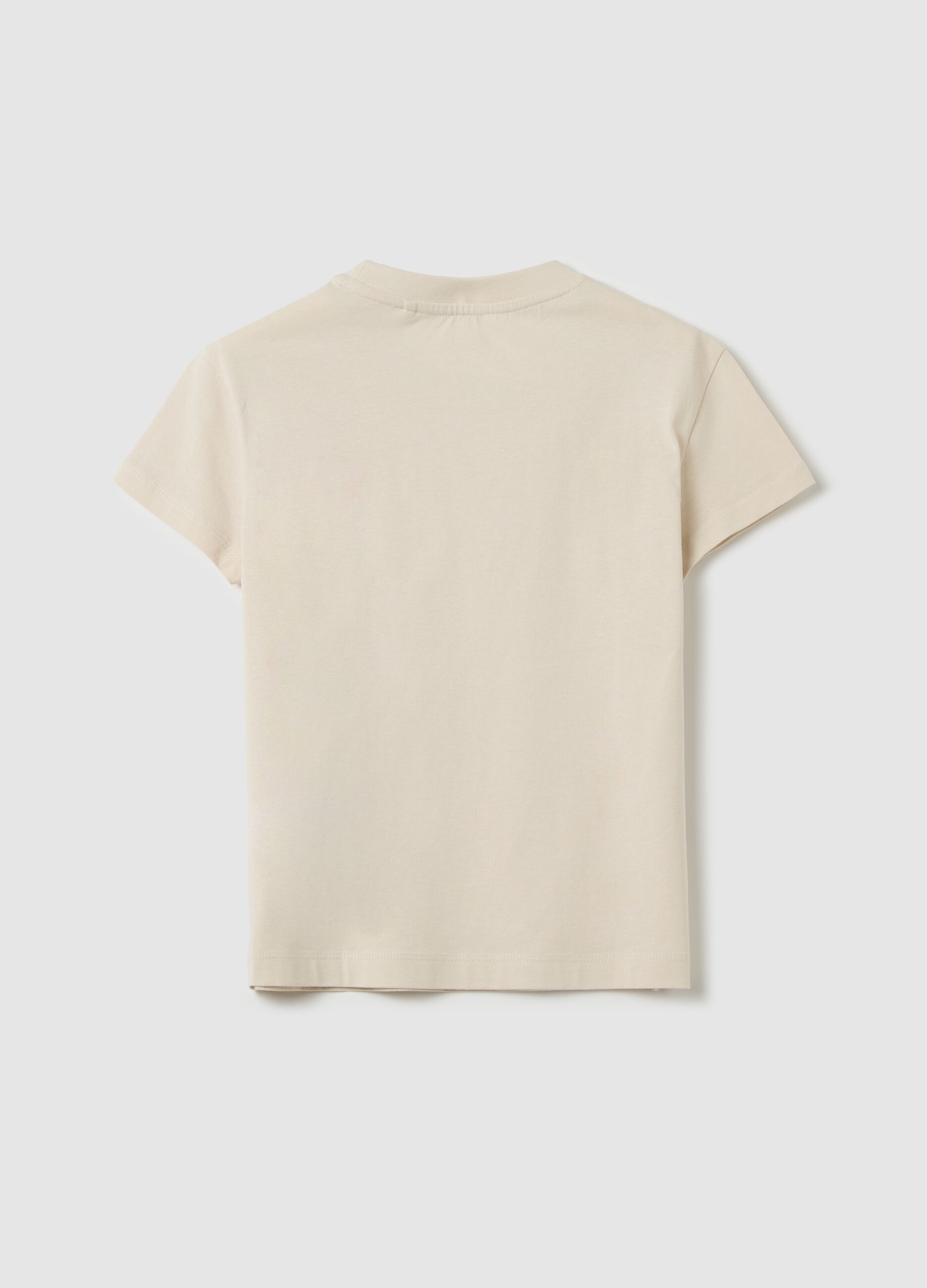 White cotton T-shirt with lettering print