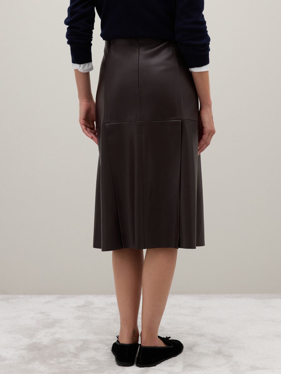 Brown midi skirt regular fit_2