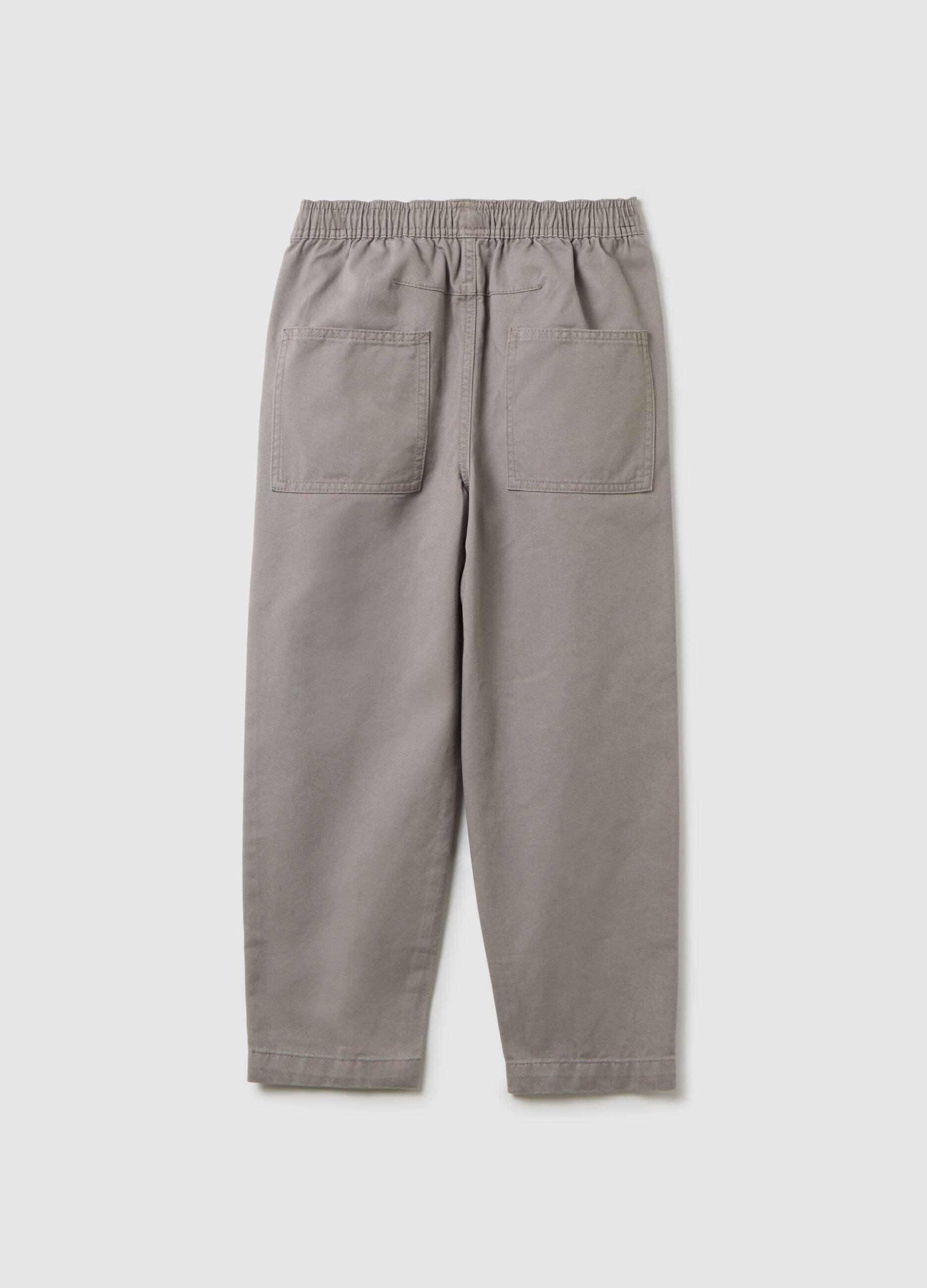 Boys' grey pure cotton trousers regular fit