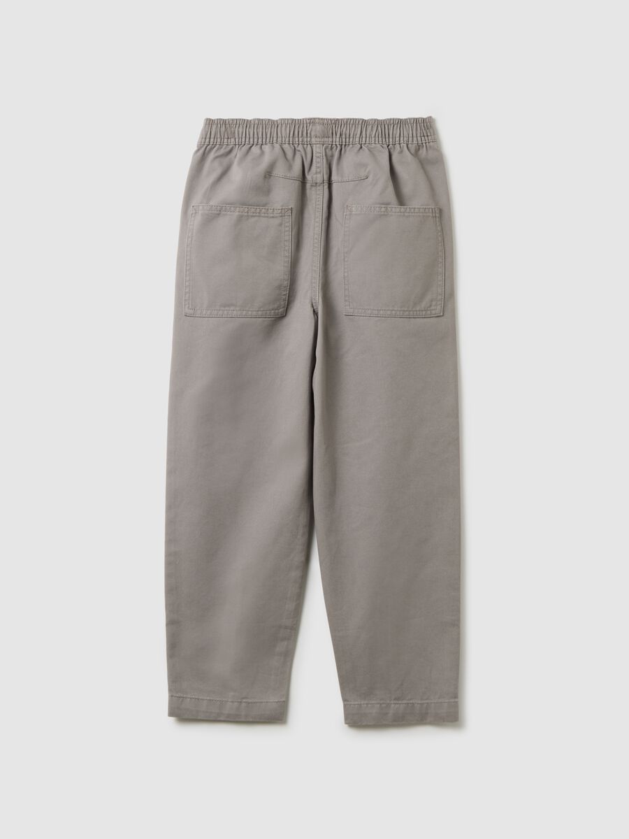 Boys' grey pure cotton trousers regular fit_1