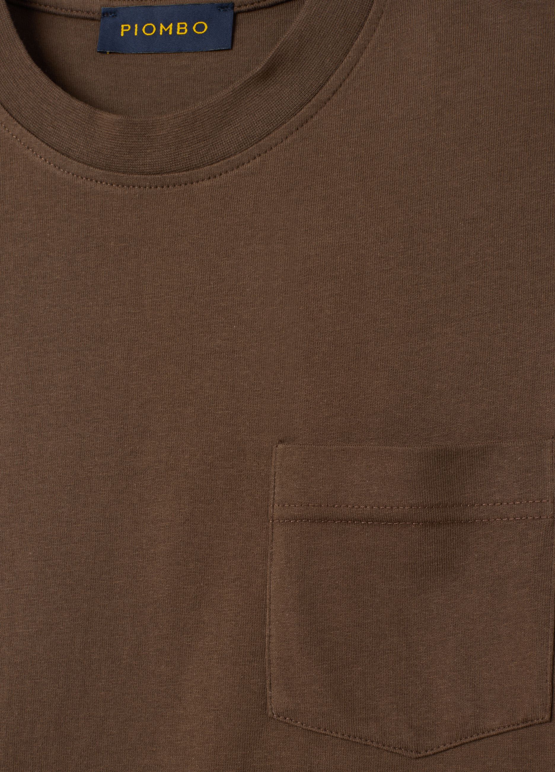 T-shirt in puro cotone marrone regular fit