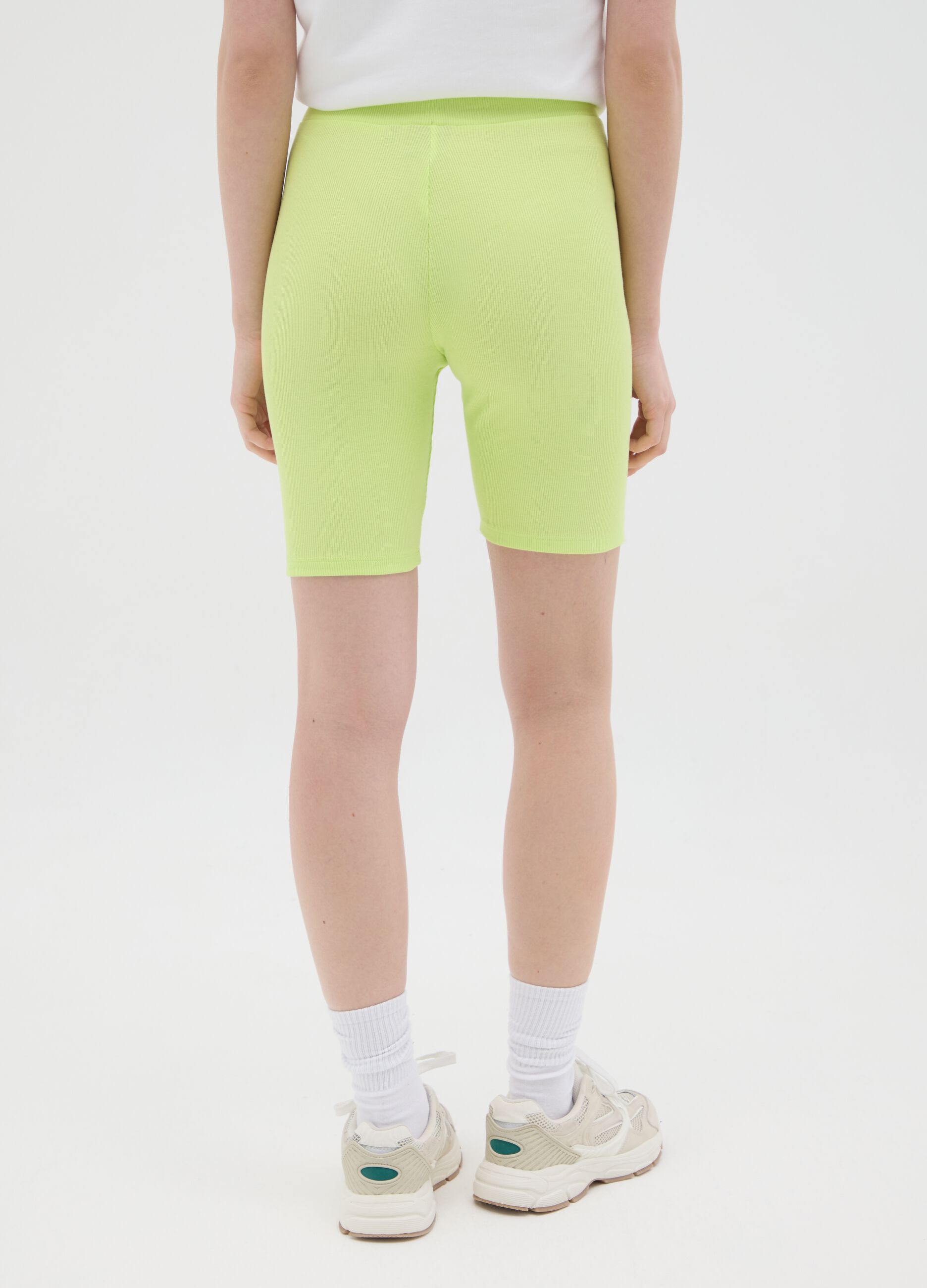 Green cycle shorts with Brooklyn New York Atlantic Division print