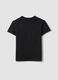 Black organic cotton T-shirt with silver graphic for girls_4