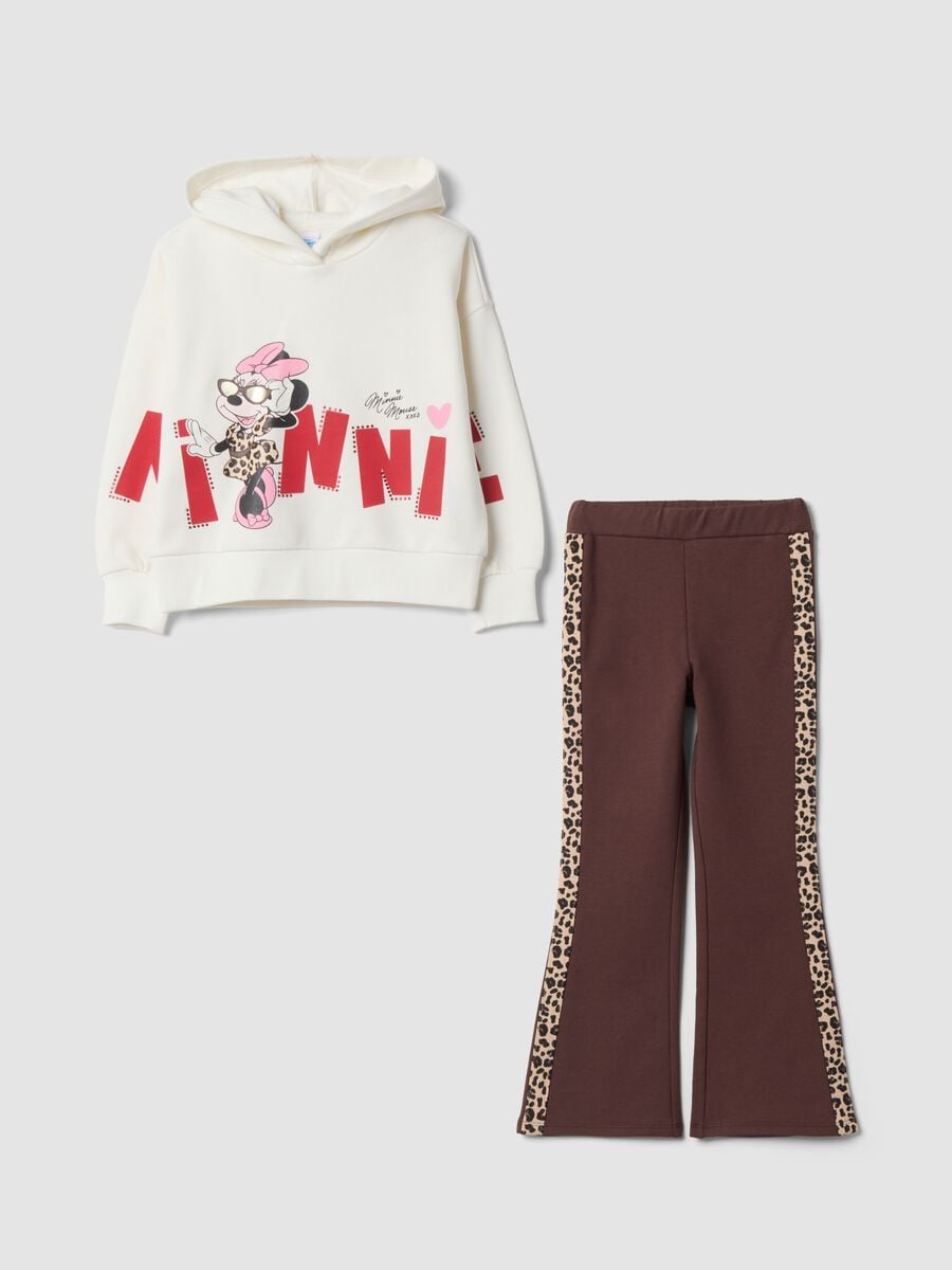 White cotton-blend Minnie print jogging set, regular fit_0