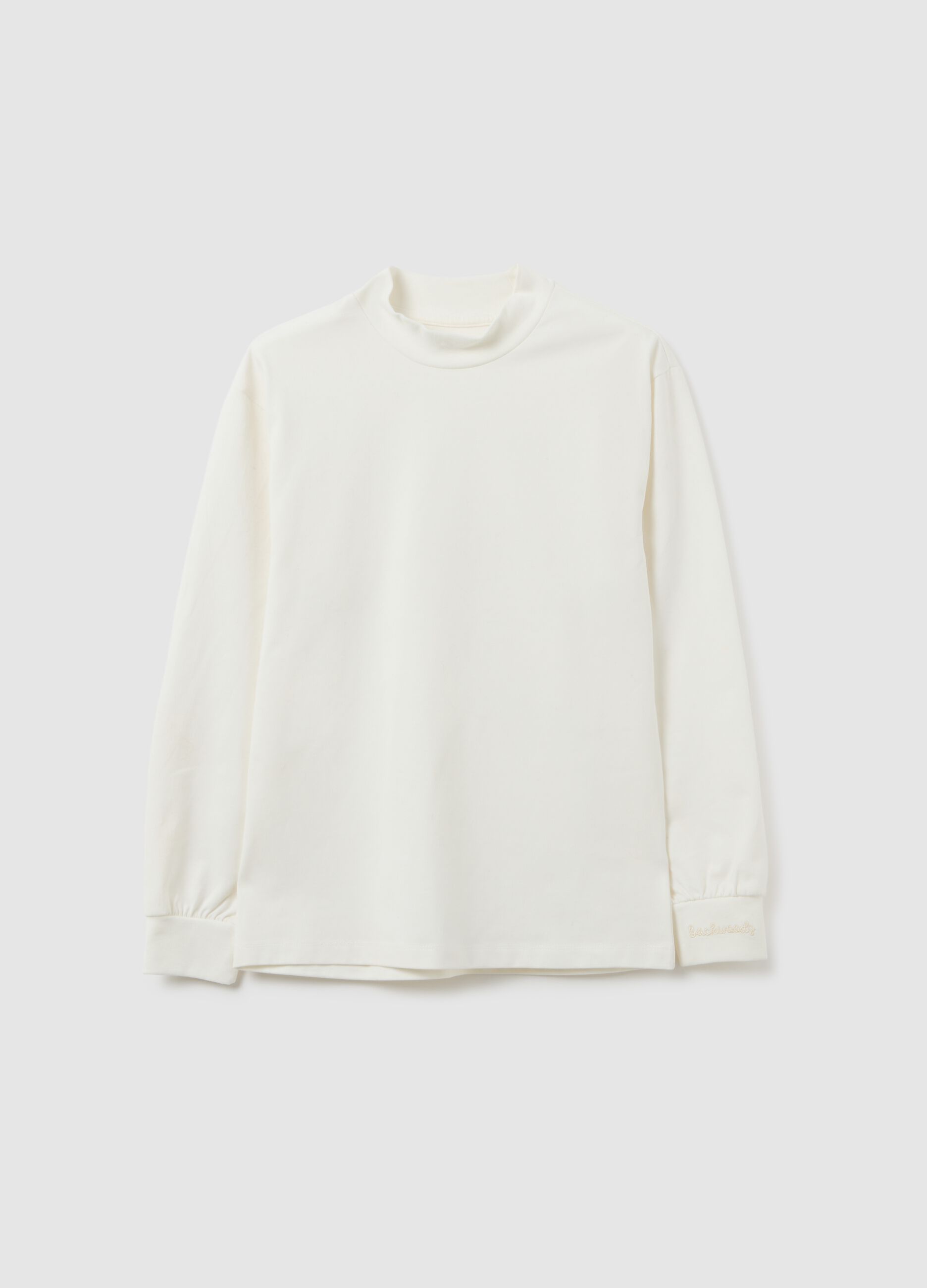 Boys' white long sleeve shirt in pure cotton regular fit