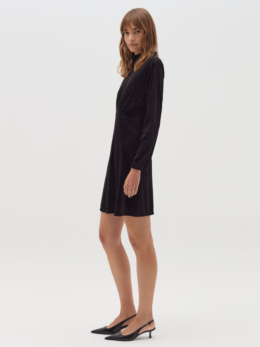 Vestito corto in velluto con lurex_1