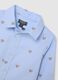 Long-sleeved blue cotton shirt_3