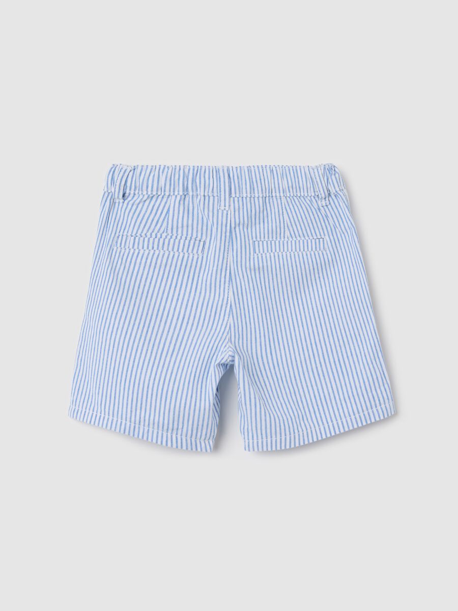 Light blue and white striped shorts in cotton_1