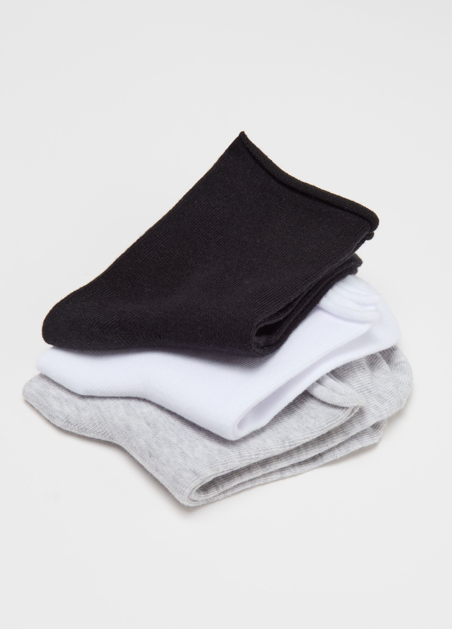 Tripack calze corte con piccolo risvolto