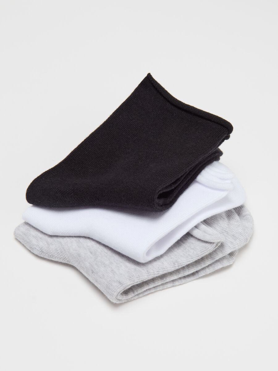 Three-pair pack short socks with small fold_2