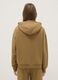 Regular fit beige cotton blend hoodie_2