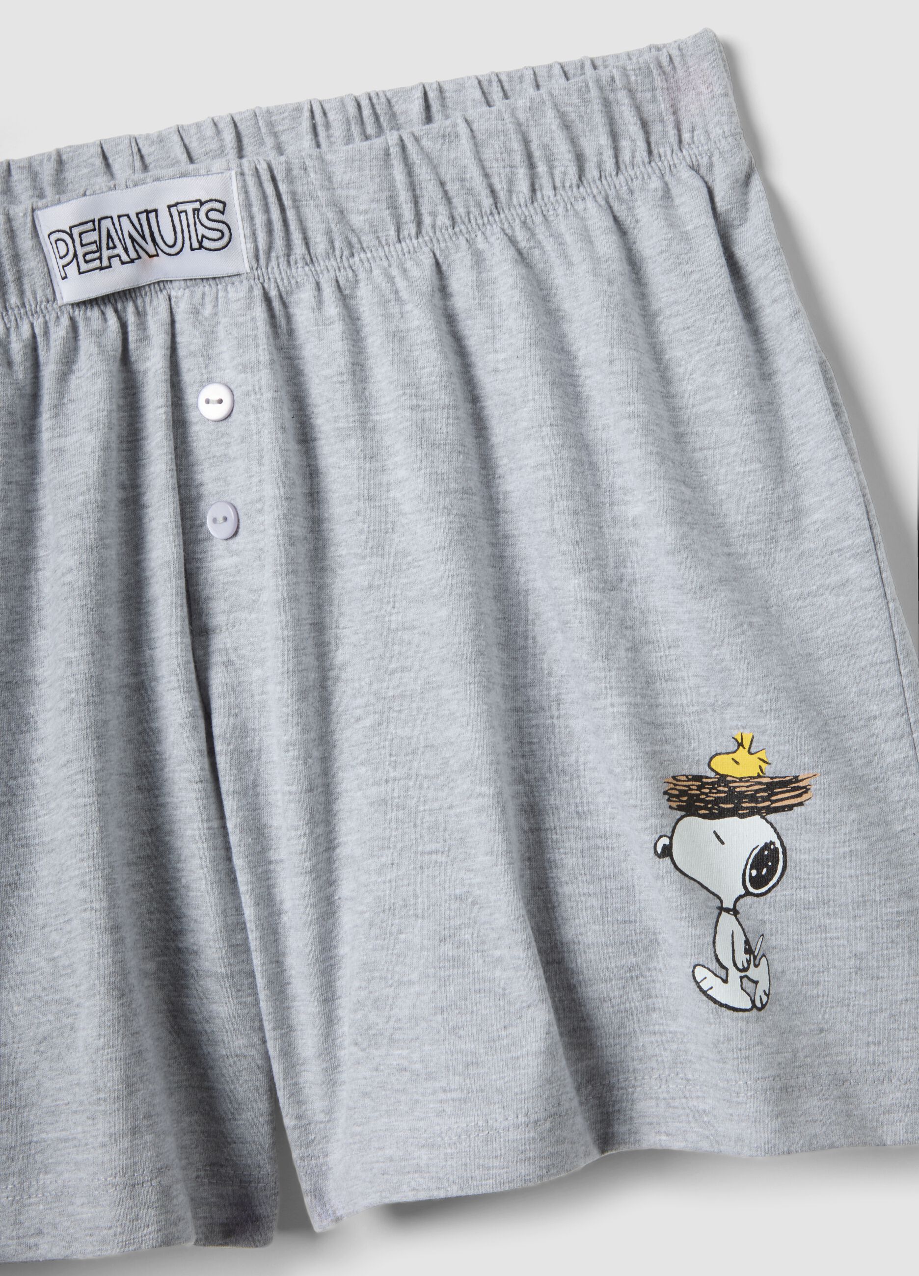 Blue and grey pure cotton short pyjamas with Peanuts print