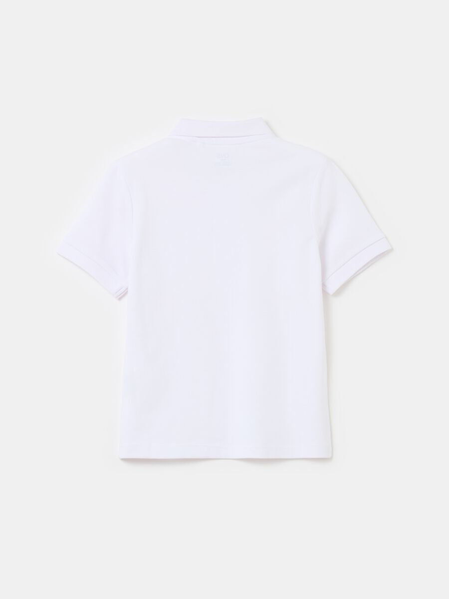 Solid colour cotton piquet polo shirt_1