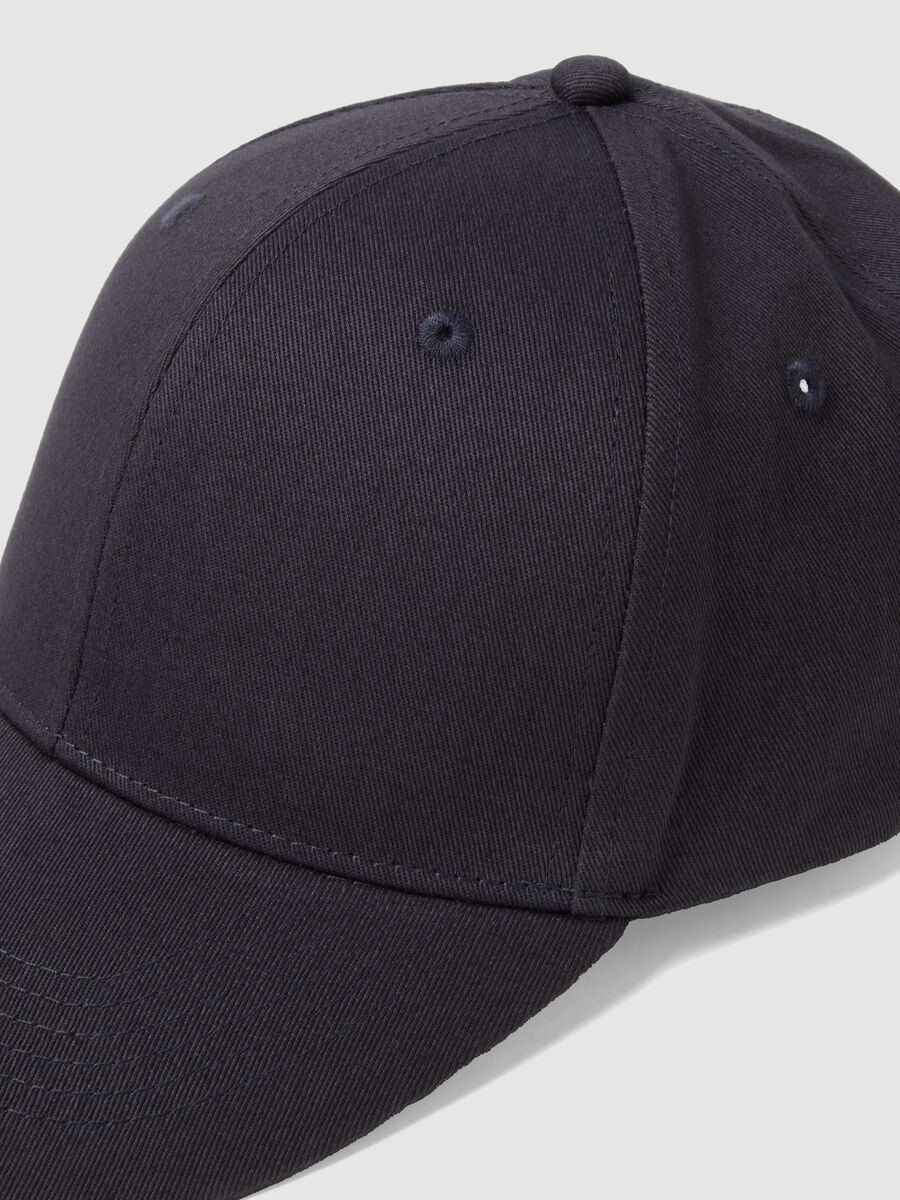 Cappello da baseball in puro cotone nero con chiusura regolabile_1