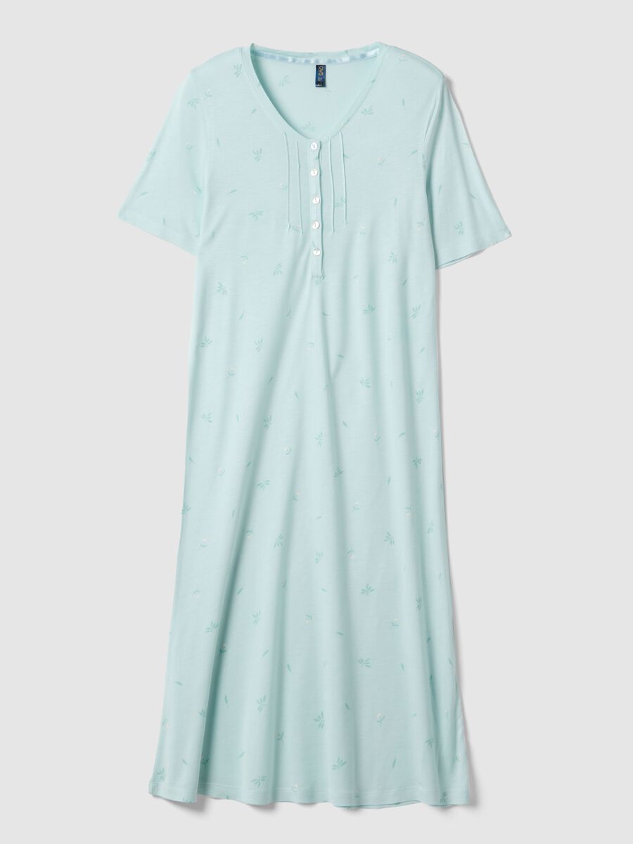 Blue pure viscose nightdress regular fit_0