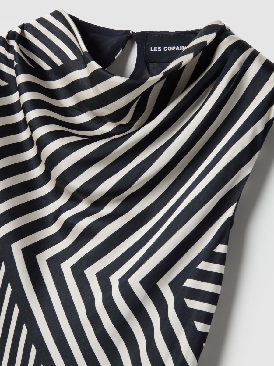 Sleeveless dress in multicolour striped viscose blend regular fit_5