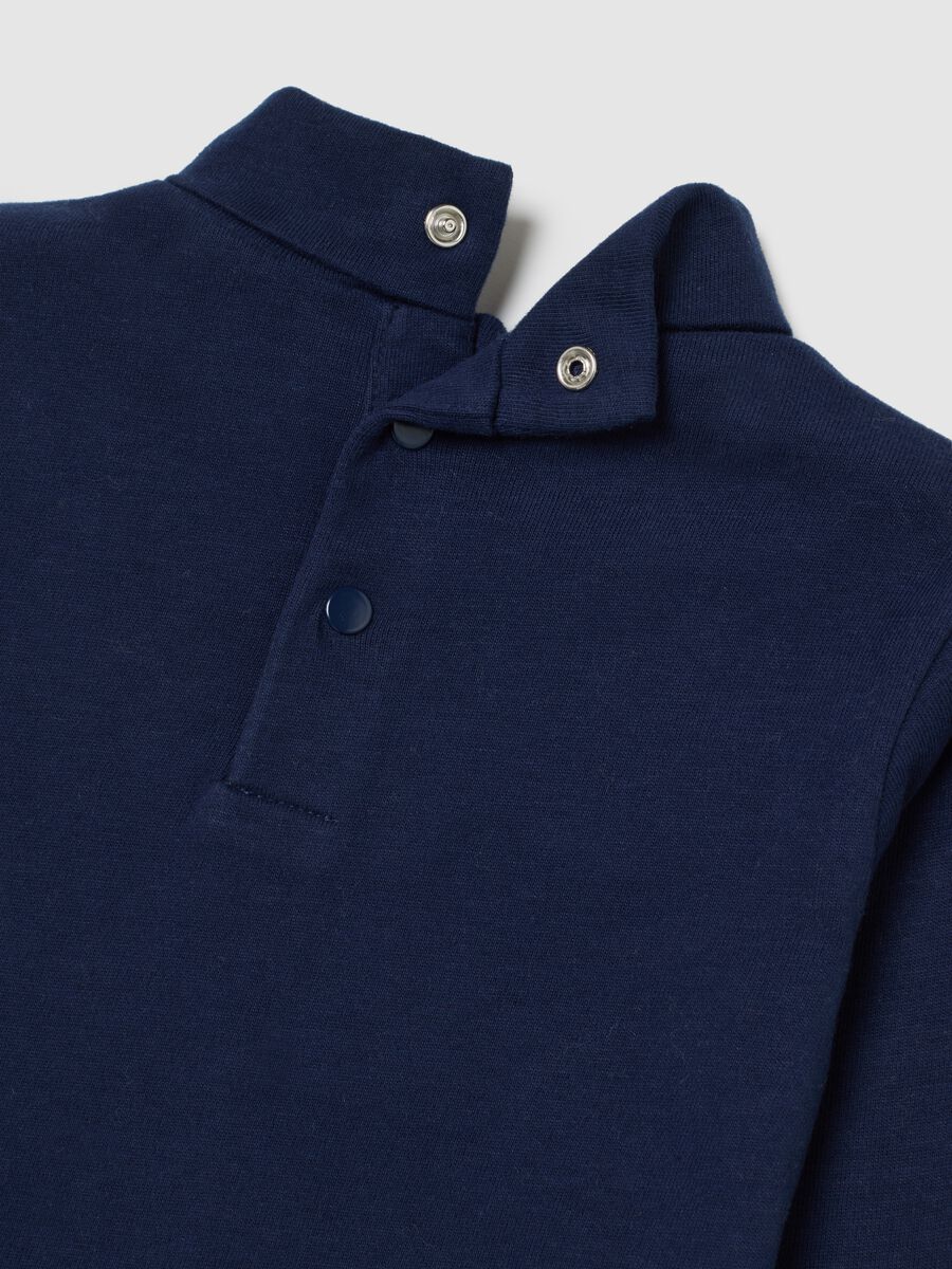 Blue turtleneck cotton jumper for boys with regular fit_2