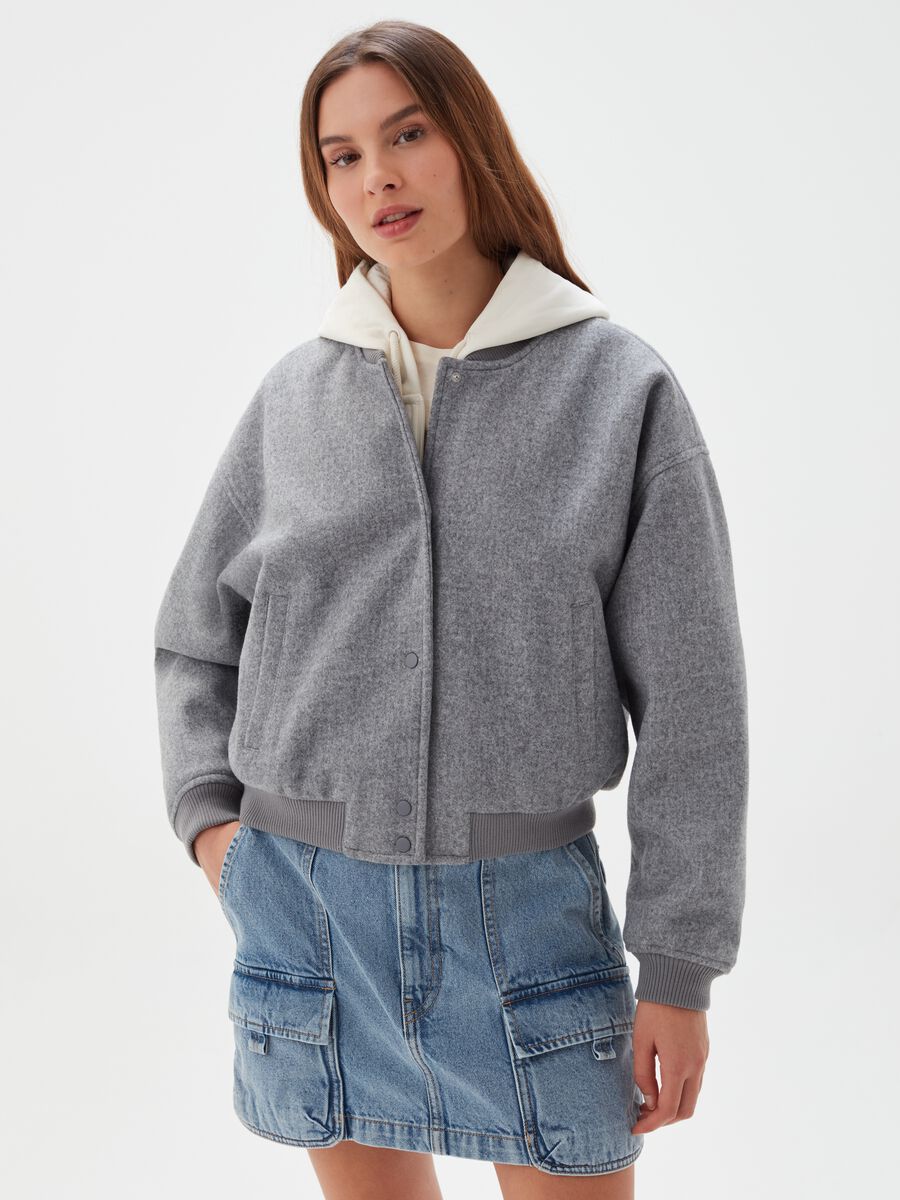 Bomber in panno melange_1