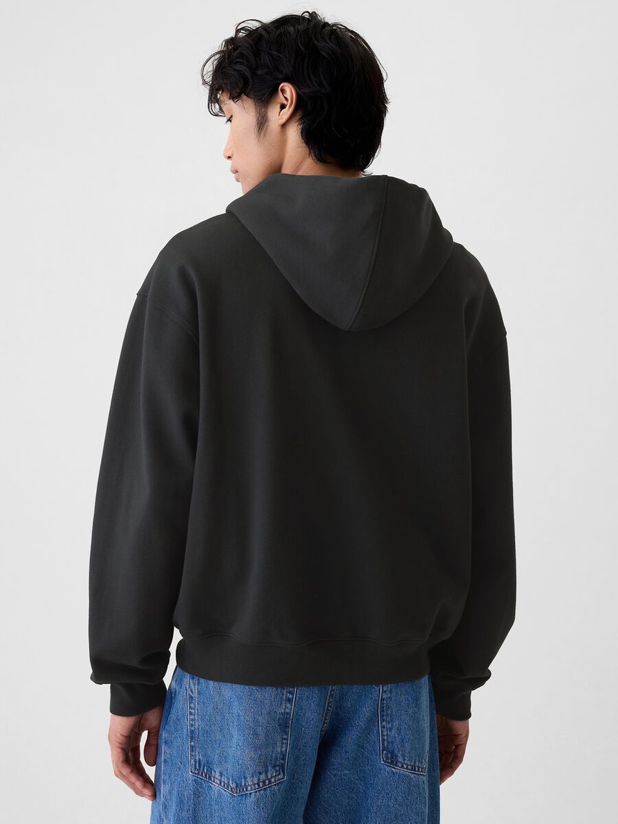 Full-zip sweatshirt with hood and logo embroidery_2