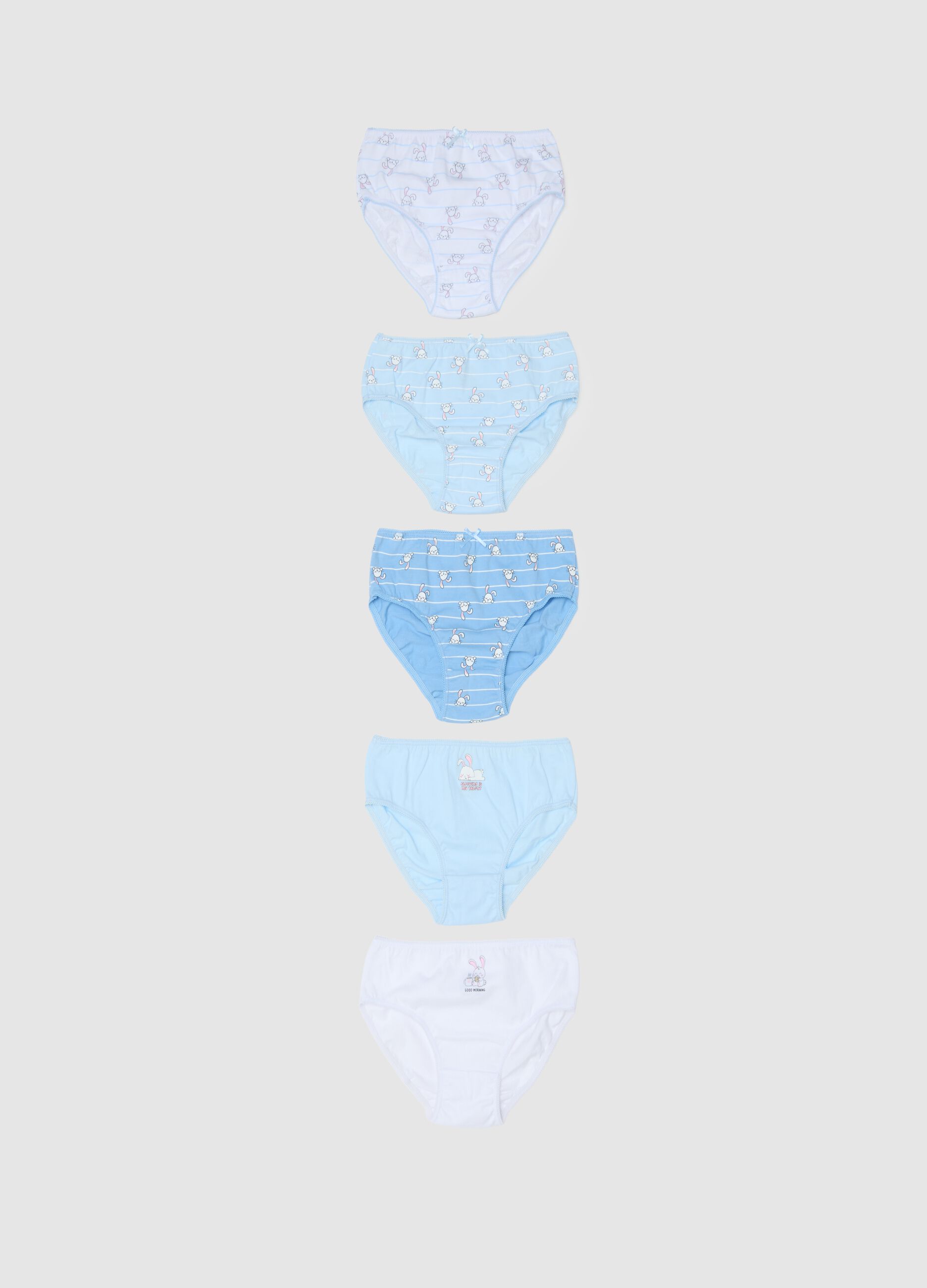 Multicolour pure cotton girls' knickers set