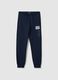 Boys' pure cotton blue jogger trousers in regular fit_0