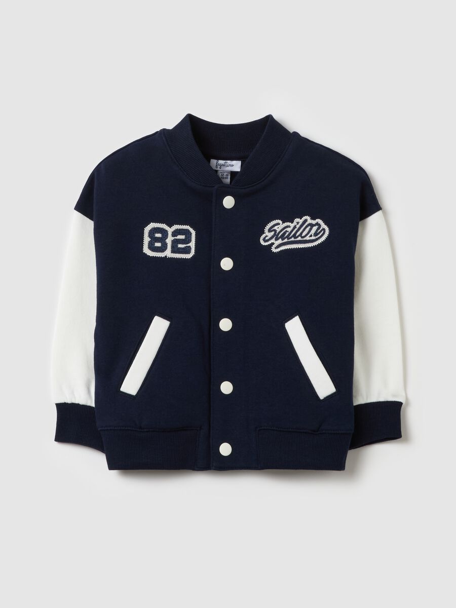 Varsity sweatshirt with bouclé patch_0