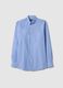 Blue cotton blend shirt regular fit easy iron_4