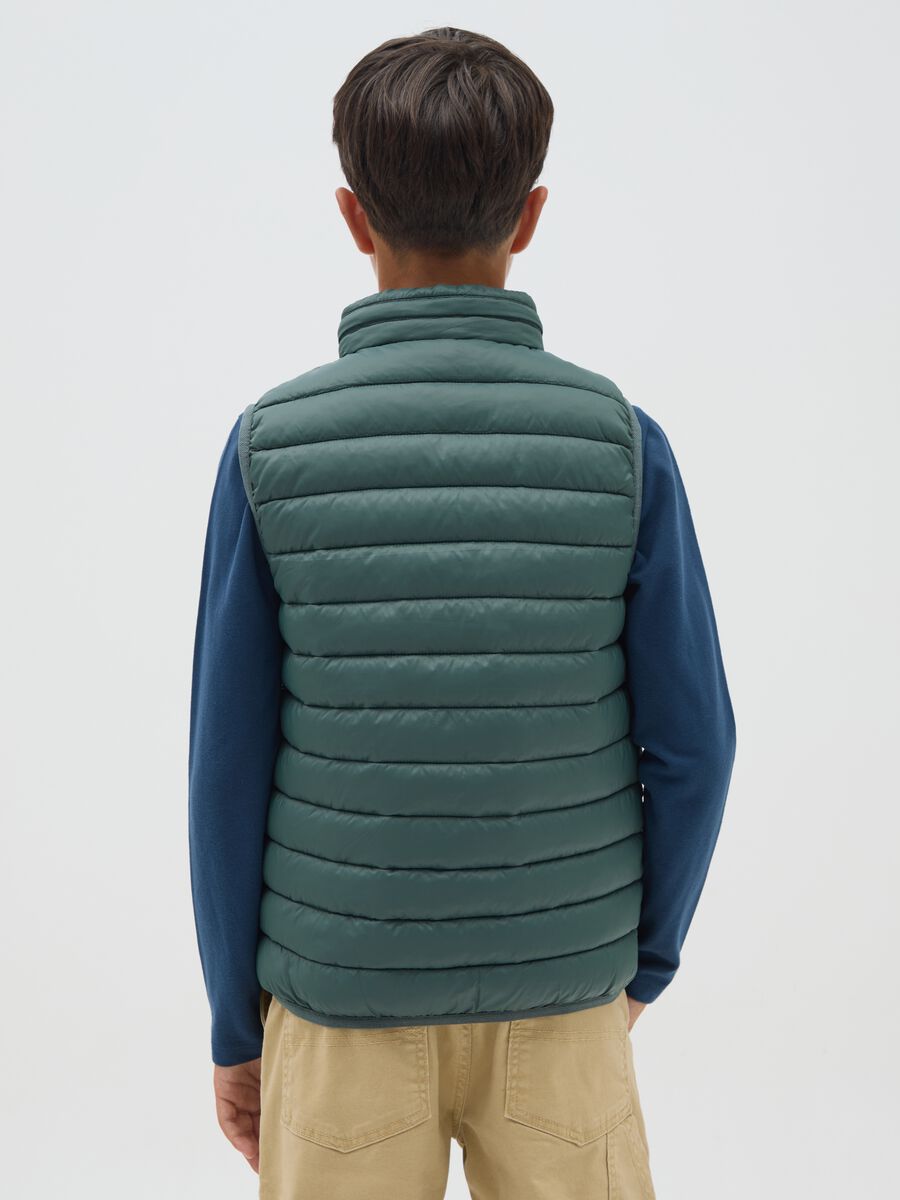 Regular fit waterproof green boy's vest_1