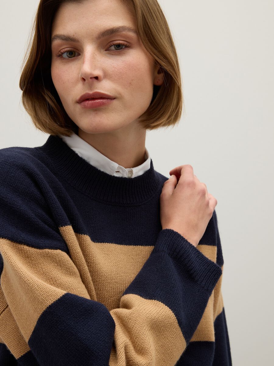 Blue and brown striped jumper_3