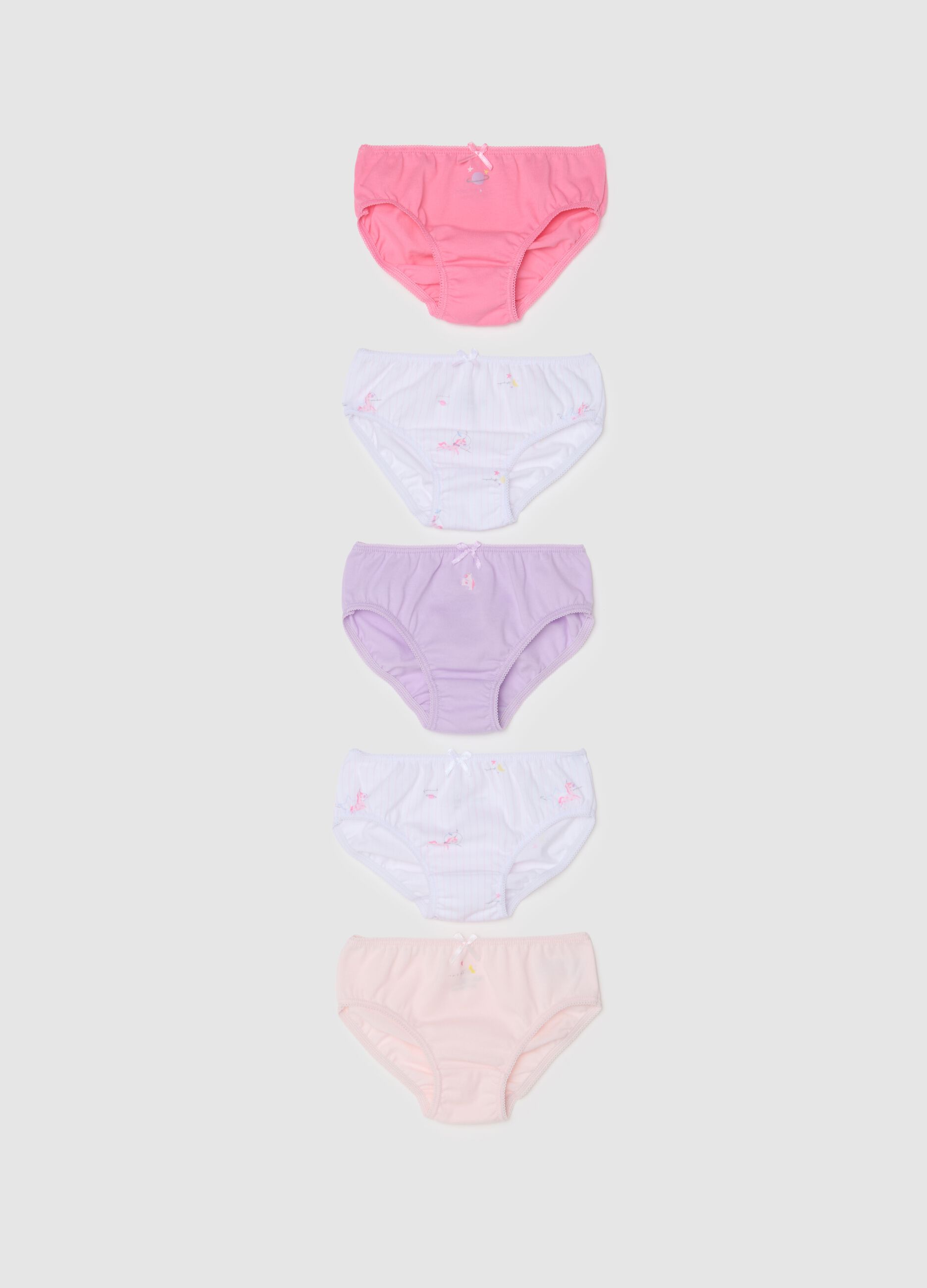 Multi-pack set of girls' underwear in multicolour pure cotton regular fit